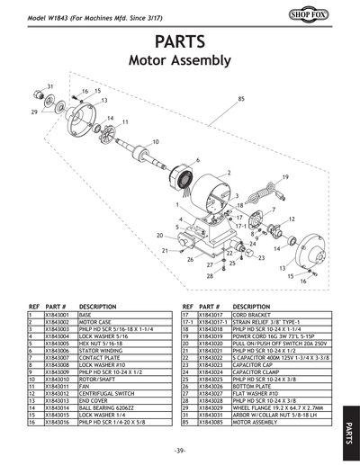 Part Diagram for W1843