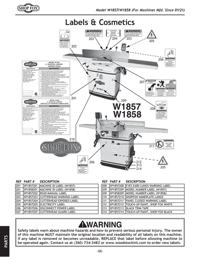 Part Diagram for W1857