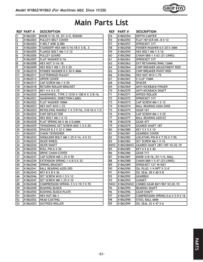 Part Diagram for W1863