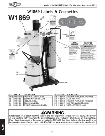 Part Diagram for W1869