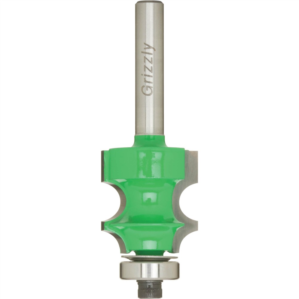 Edge Beading Bit (Style 3), 1/4" Shank, 13/16" Dia. Grizzly Industrial