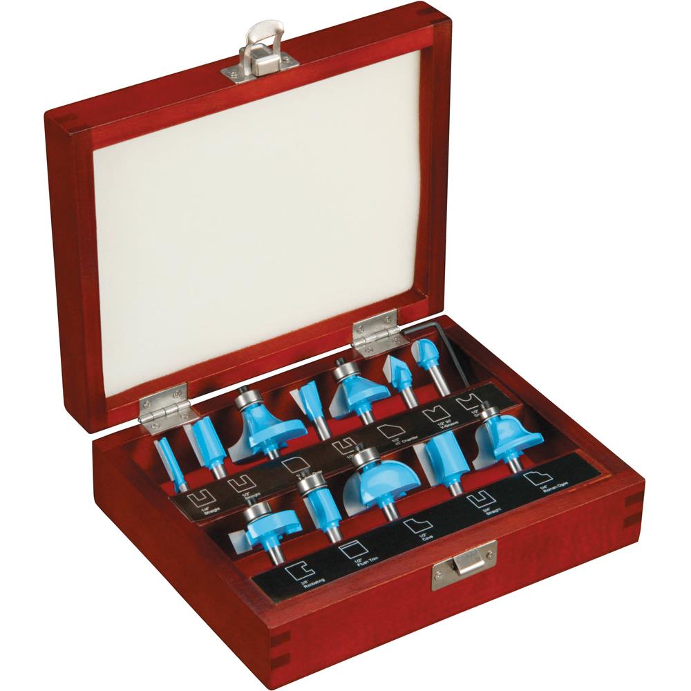 12 Pc. Router Bit Set, 1/4" Shank at Grizzly Industrial