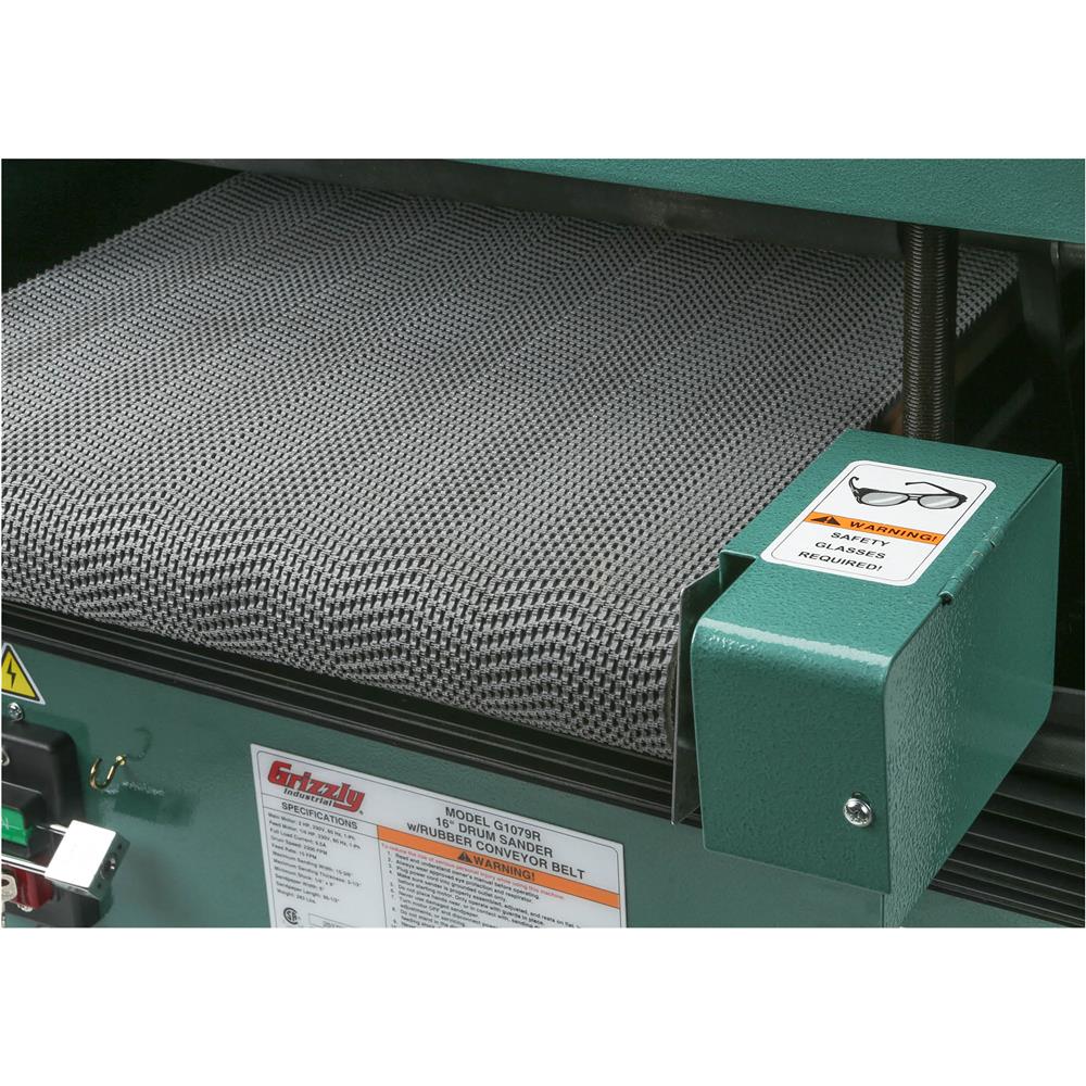 16" 2 HP Drum Sander w/ Rubber Conveyor Grizzly Industrial