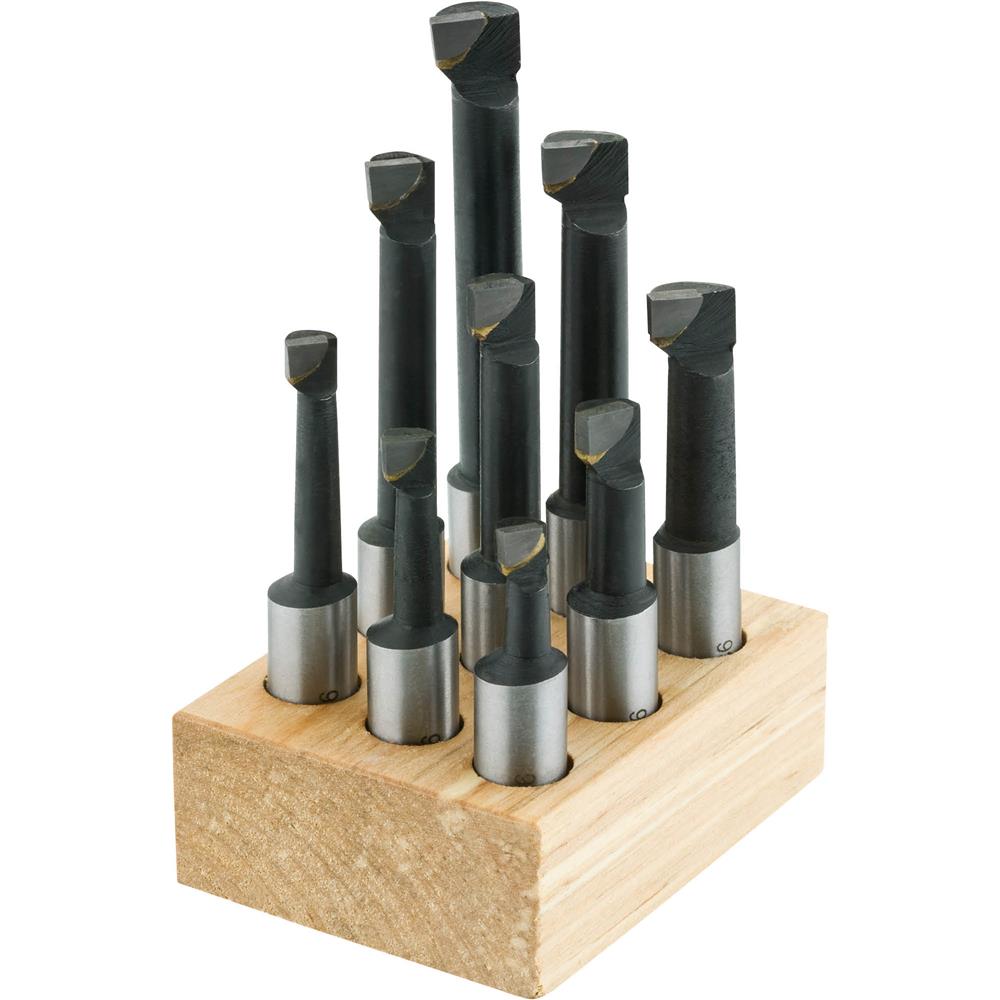 NEW 9 Pcs 2/" Boring Head R8 Shank 1//2/" Carbide Boring Bar Set Milling