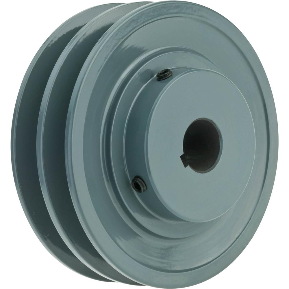 Double VGroove Pulley 4" Pitch Dia., 3/4" Bore at