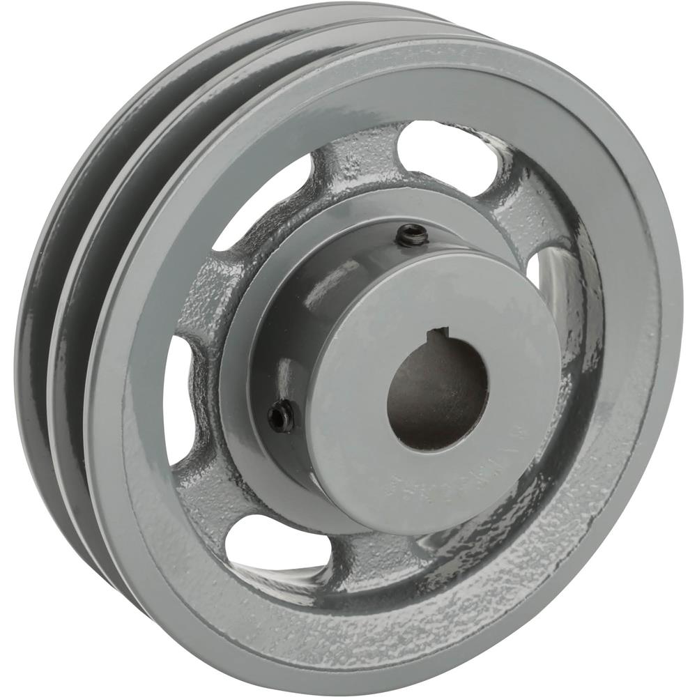 double-v-groove-pulley-5-pitch-dia-7-8-bore-at-grizzly