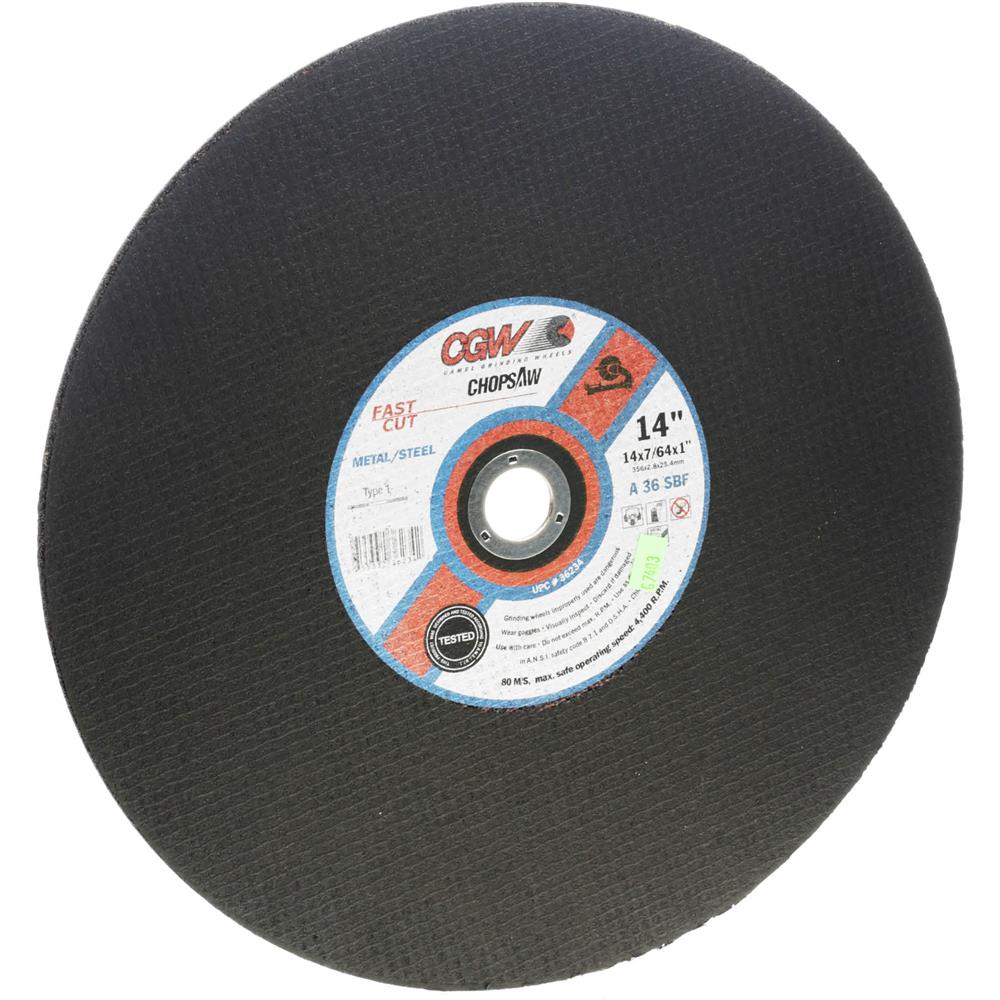 A/O CutOff Wheel Type 1, 14" x 7/64" x 1", 36 Grit Grizzly Industrial