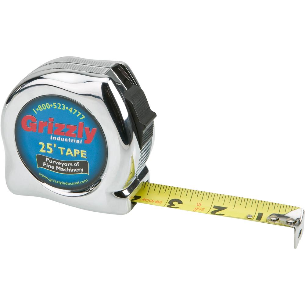 25' x 1" Tape Measure (Chrome Finish) at