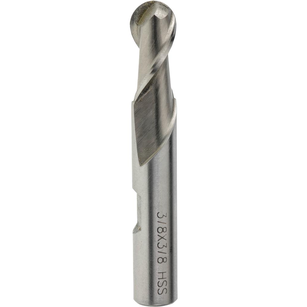 Ball End Mills For Aluminum 3/8" Dia., 3/4" Flute at