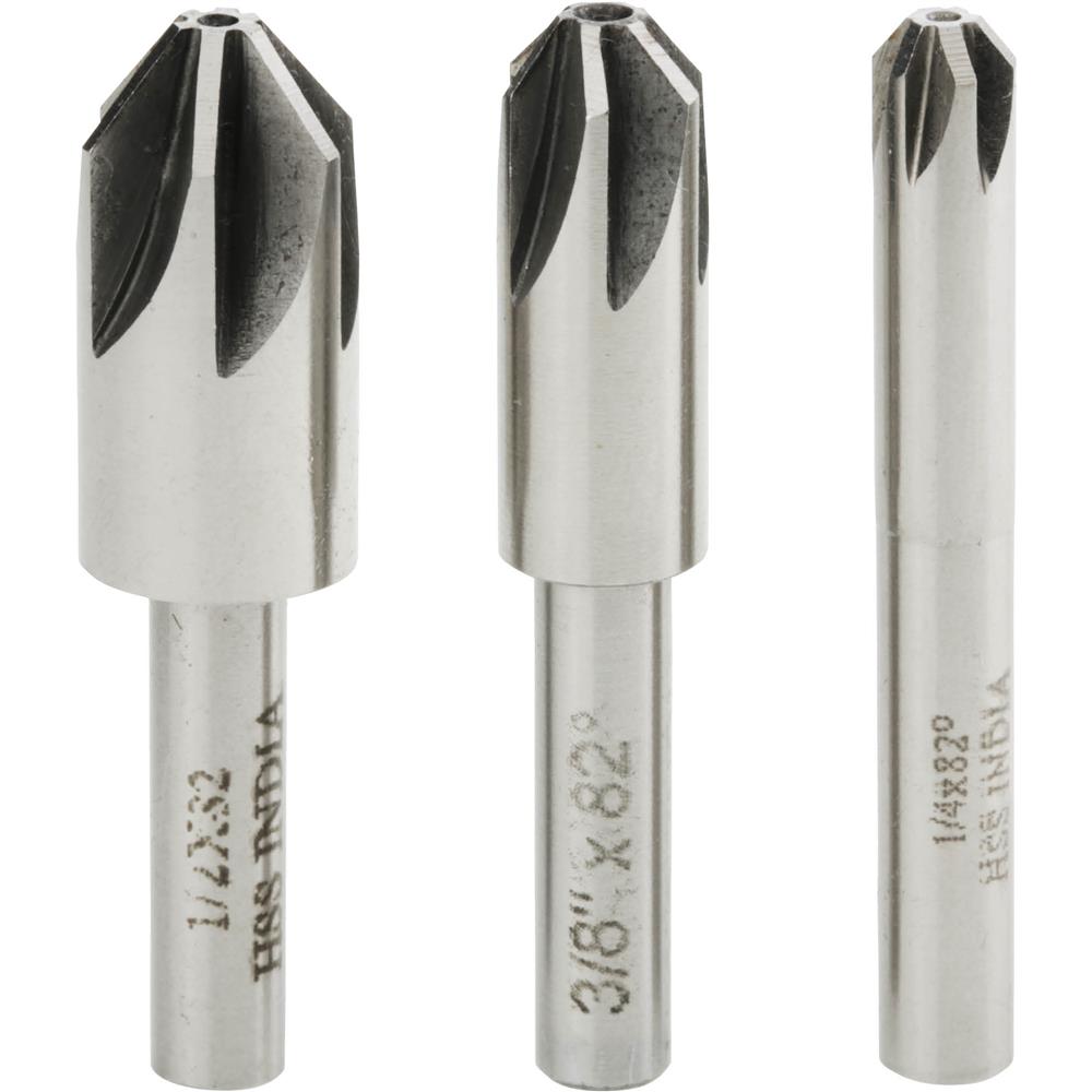 3 Pc. 6 Flute Countersink Set 82 Grizzly Industrial