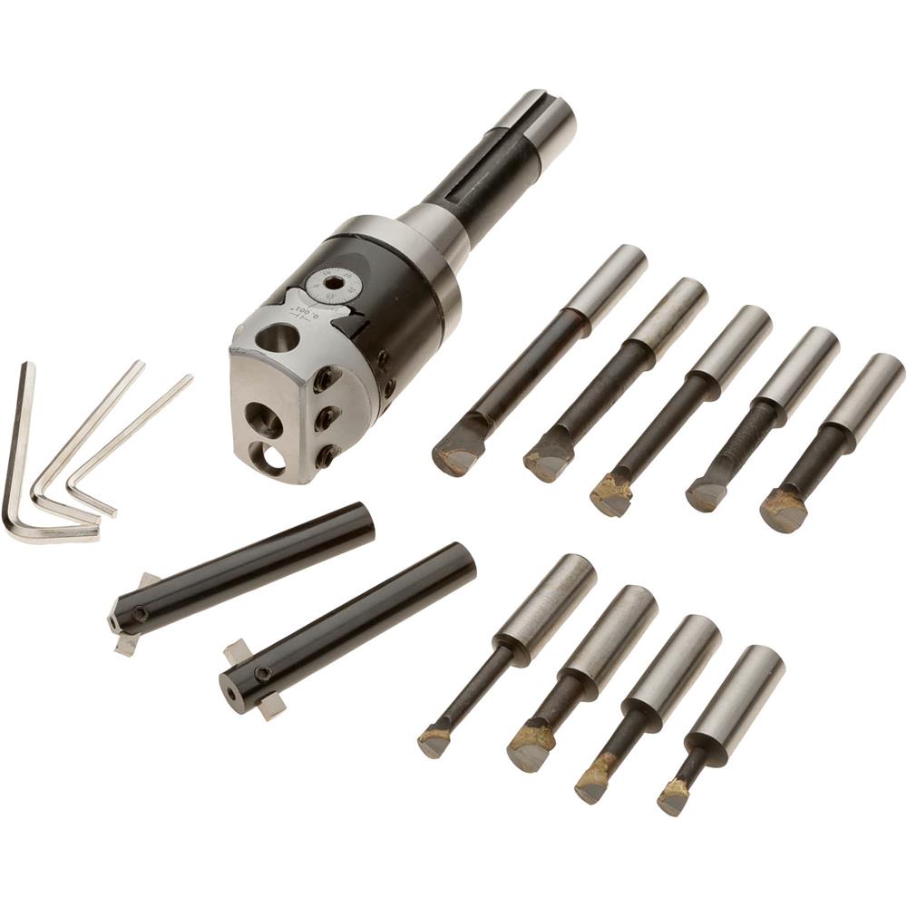 Haosegd R8 Shank 2 Boring Head 9 PCS 1//2 Inch Indexable Carbide Boring Bar Combo New