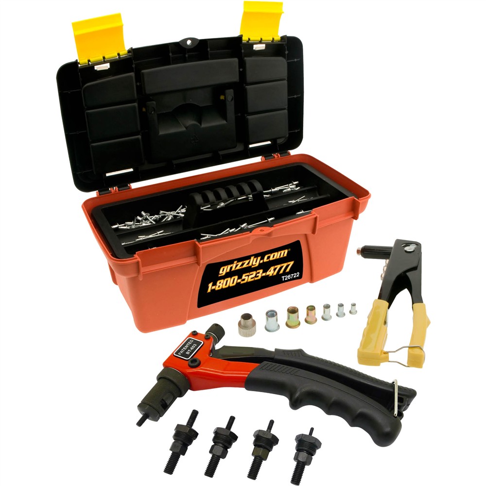 Master Hand Riveter Kit with Storage Case Grizzly Industrial