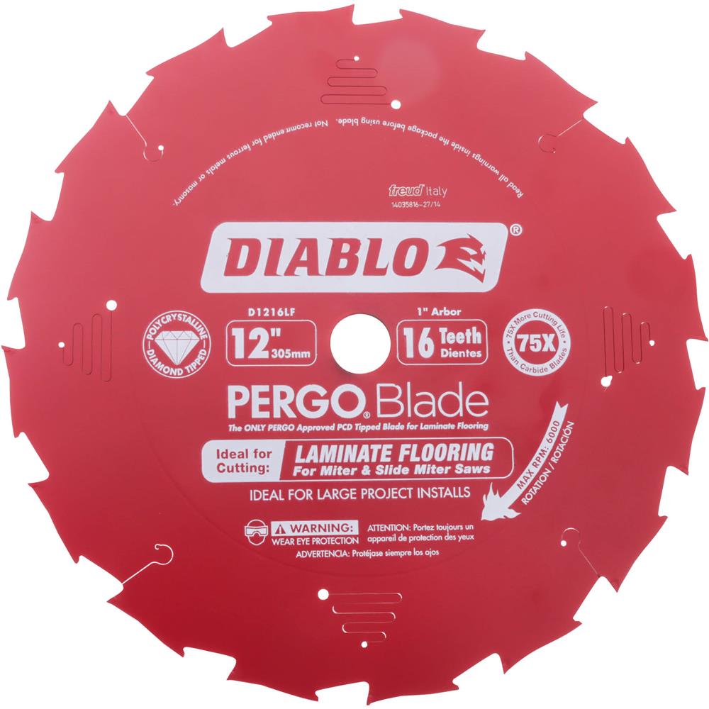 12" x 16T PCD Laminate Flooring Blade Grizzly Industrial
