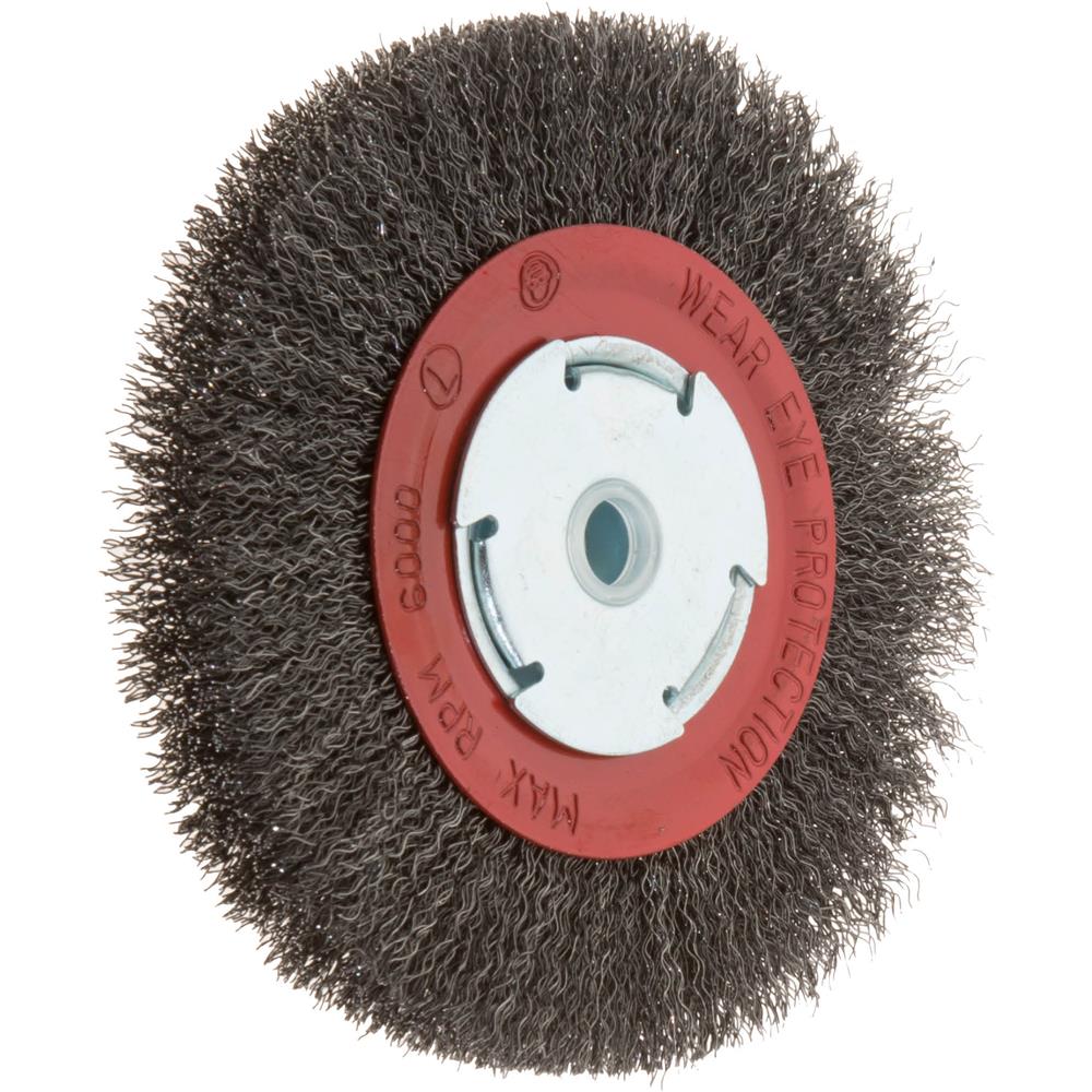 6" Circular Crimped Wire Brush, Steel Grizzly Industrial
