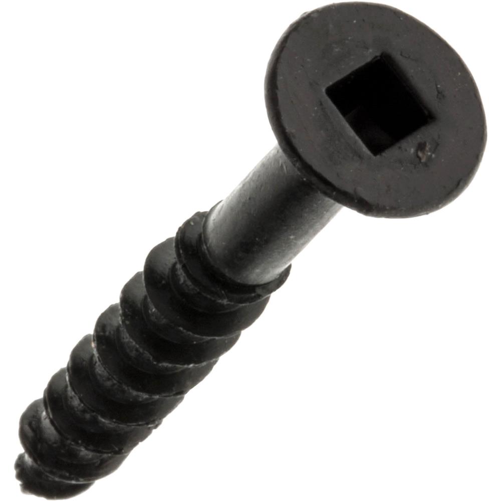 10 x 11/2" 2 Bit Black Square Drive Deep Thread Flat Head Particle Board Screw, 100 pc. at