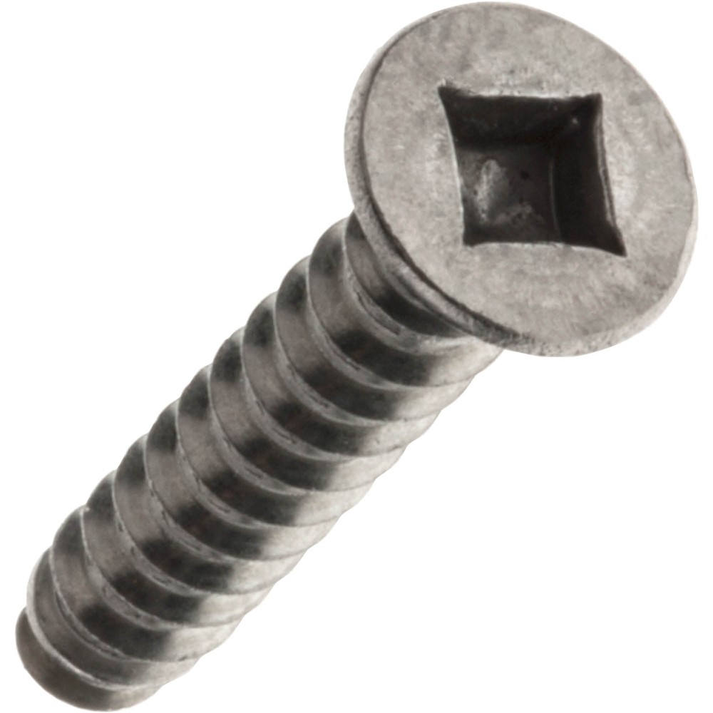 8 x 1" Stainless Steel Square Drive Flat Head Sheet Metal Screw, 100