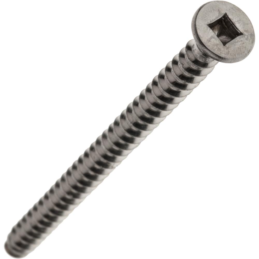 10 x 3" Stainless Steel Square Drive Flat Head Sheet Metal Screw, 100