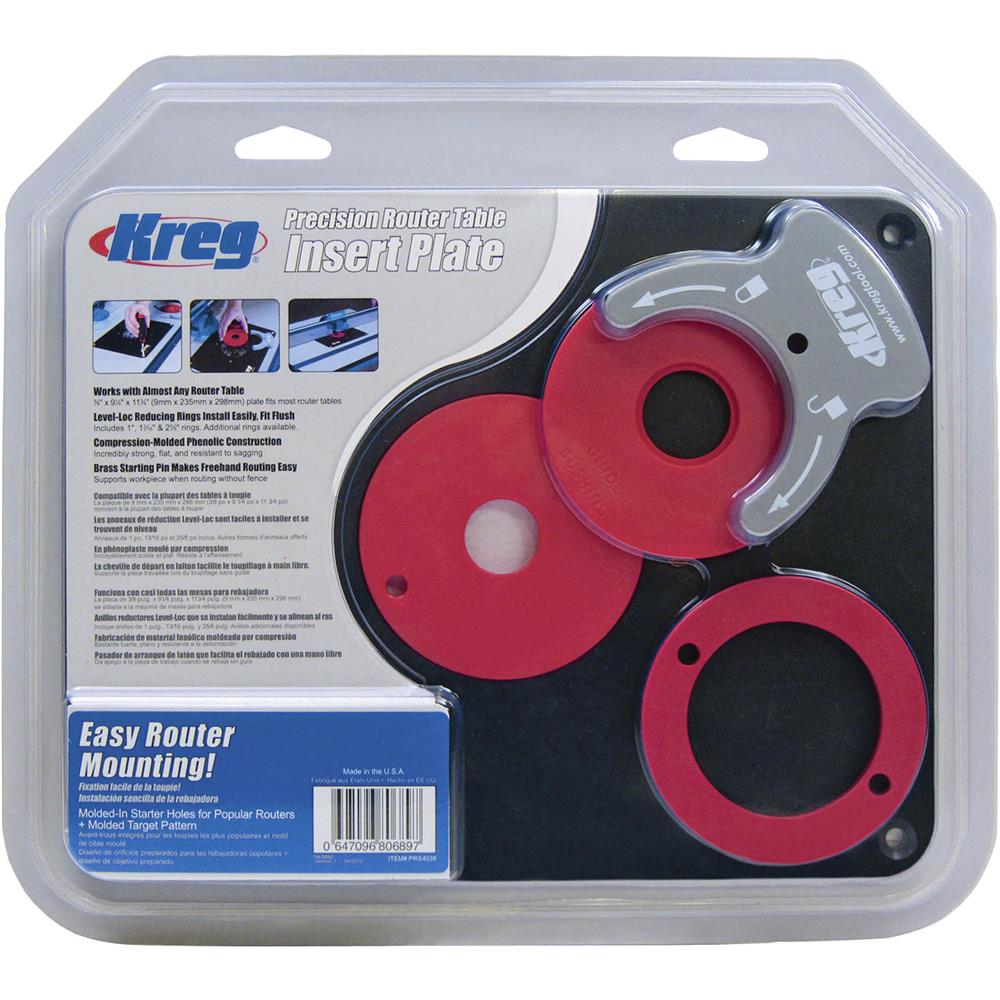 Kreg Precision Router Table Insert Plate w/LevelLoc Rings (non