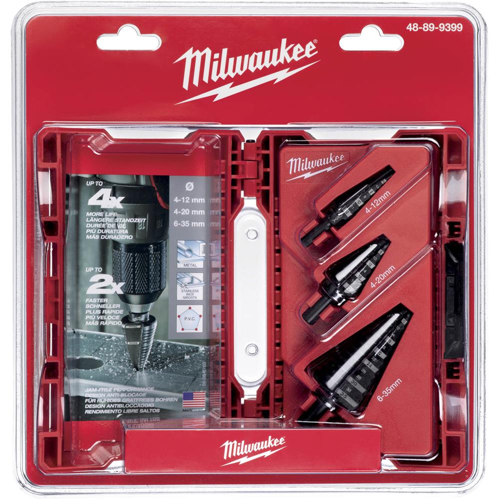 Milwaukee 48-89-9399 Step Drill Bit Set Metric - 3PC