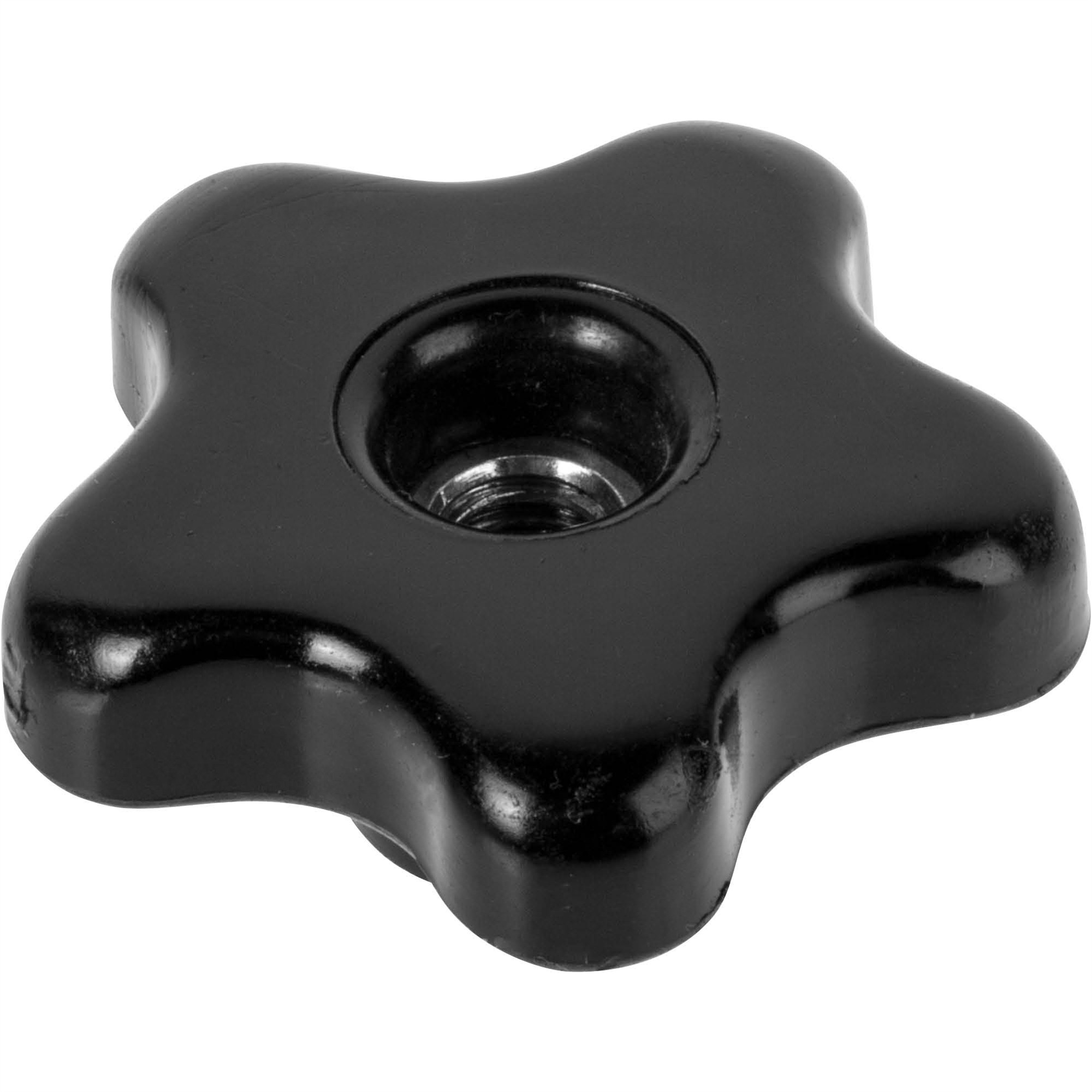 Three Prong Knob With 5/16-18 Thread Screw - 1 Inch Length, Steel With Zinc Insert, Black Plastic