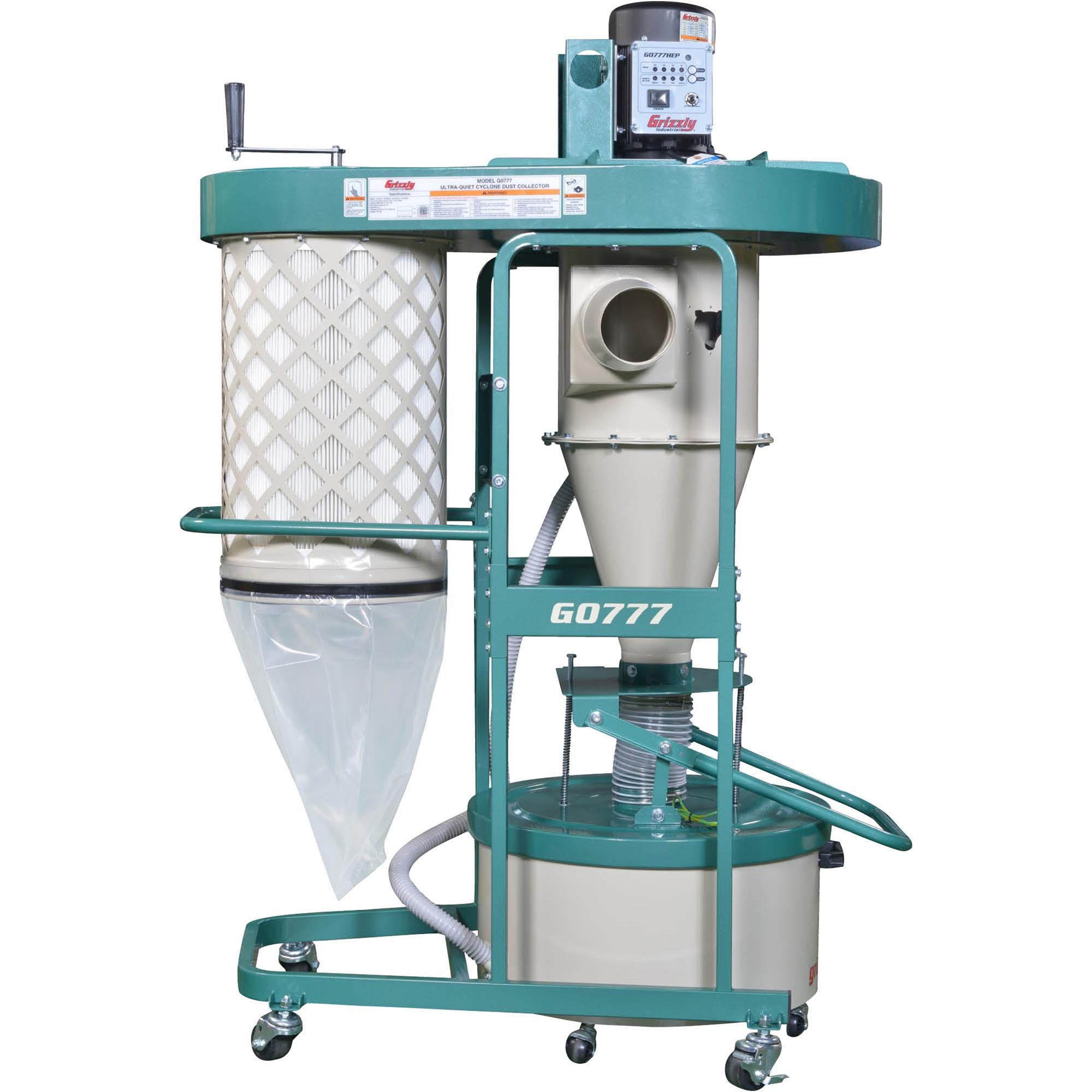 11/2 HP UltraQuiet Cyclone Dust Collector Grizzly Industrial