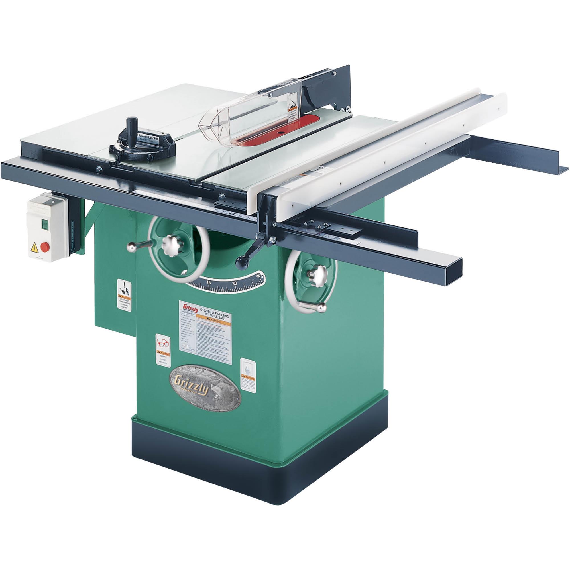 10" Table Saw 3 HP SinglePhase 220V LeftTilt Grizzly Industrial