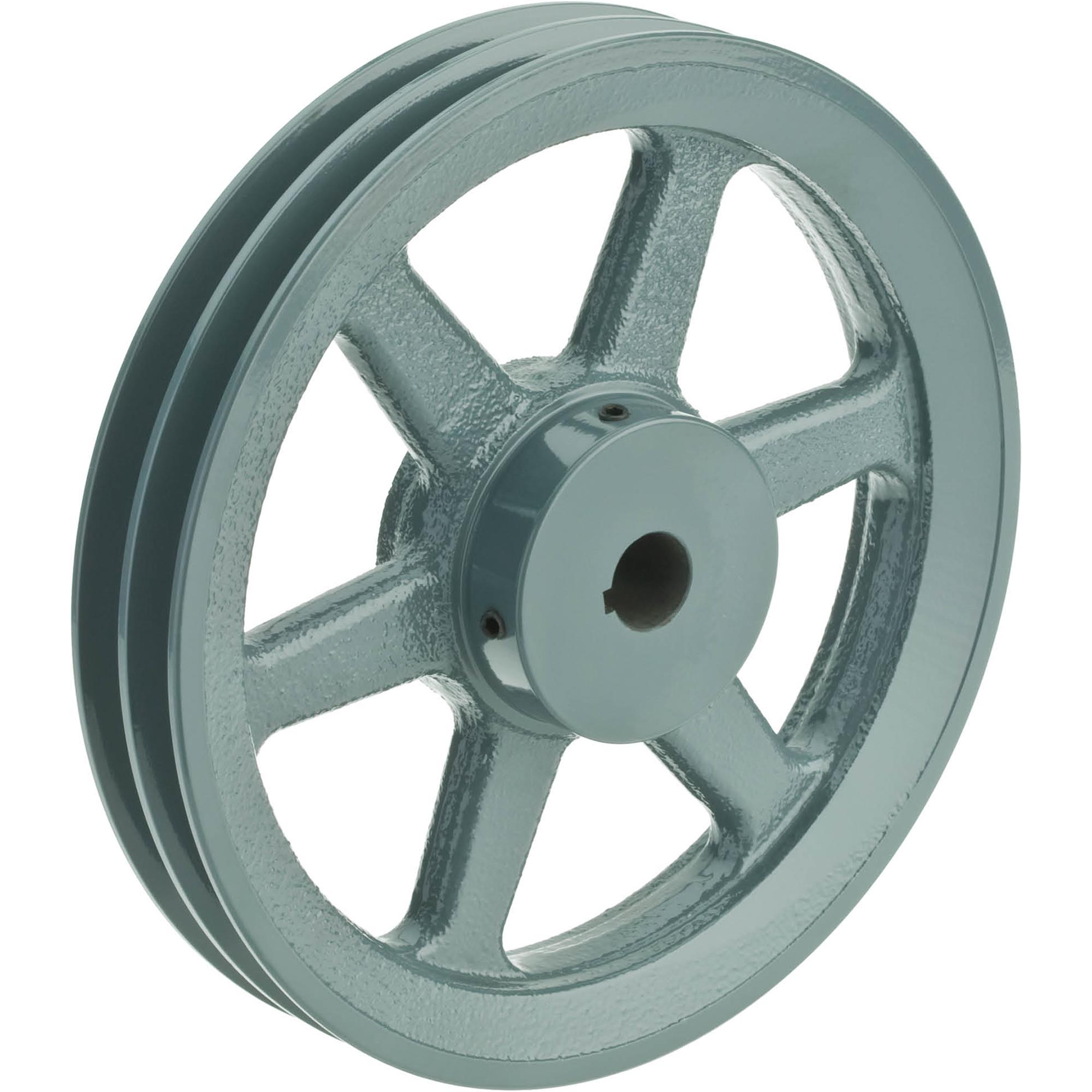 Double VGroove Pulley 8" Pitch Dia., 3/4" Bore at