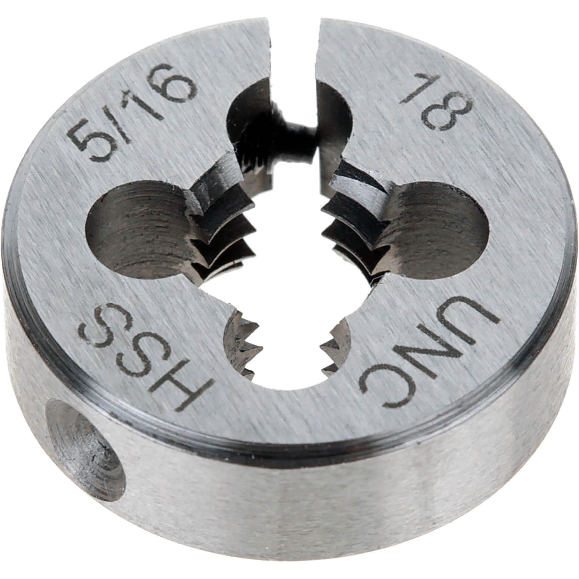 HSS Round Adjustable Split Die 5/16"18 x 13/16" at