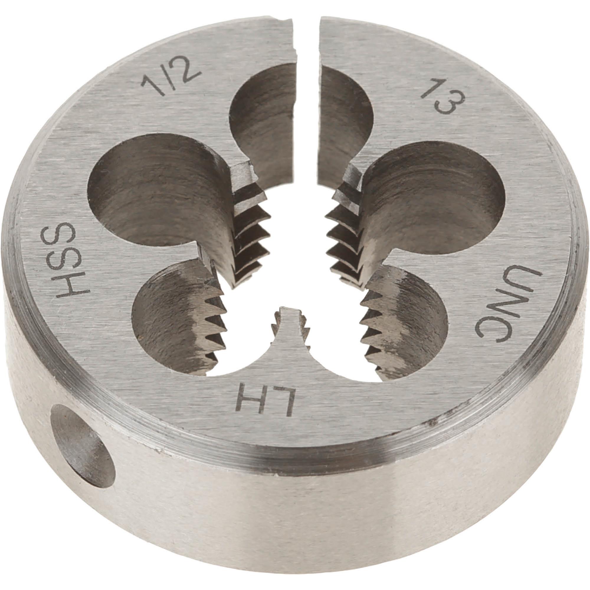 HSS Round Split Die LH, 1/2"13 x 11/2" Grizzly Industrial