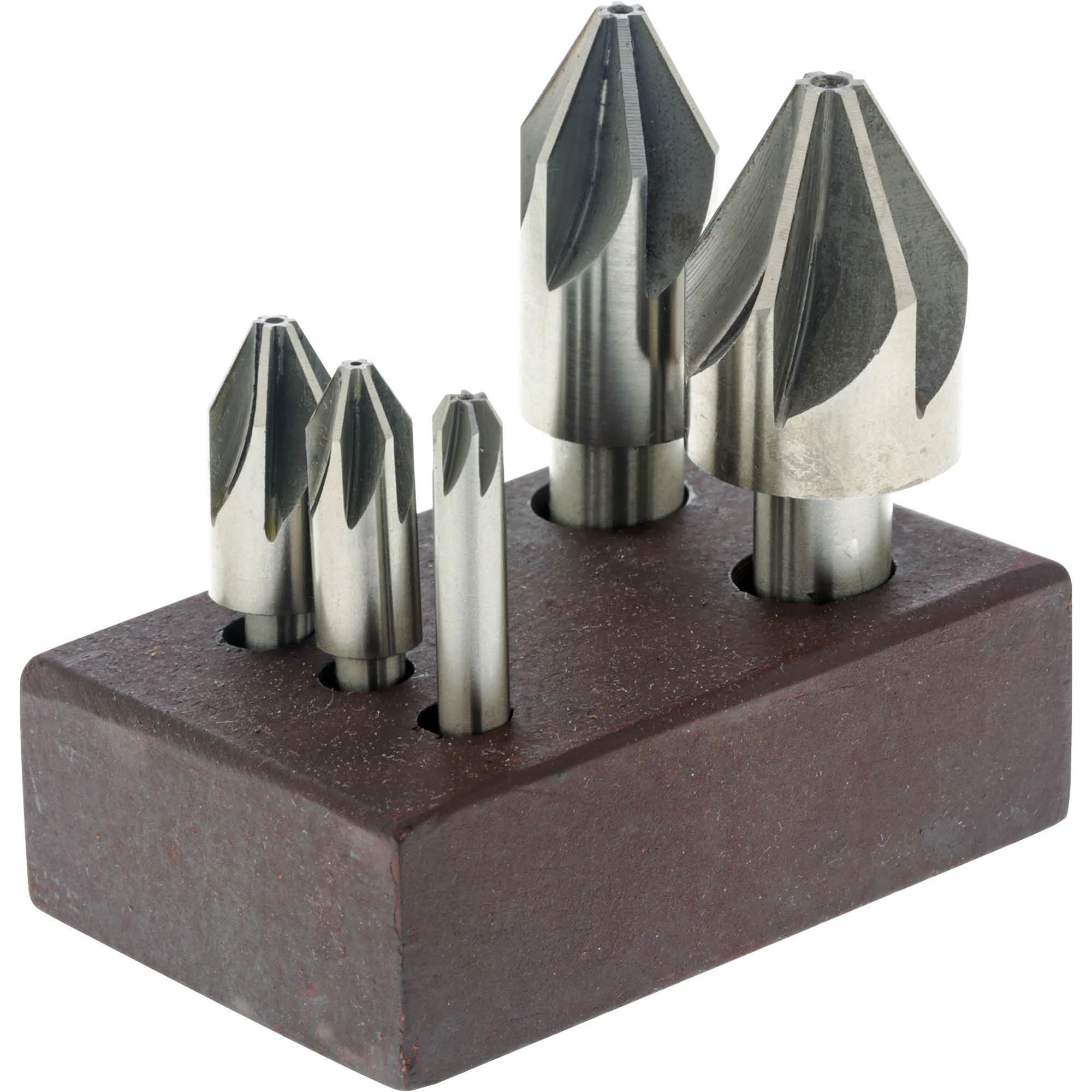 5 Pc. 6 Flute Countersink Set 60 Degrees Grizzly Industrial