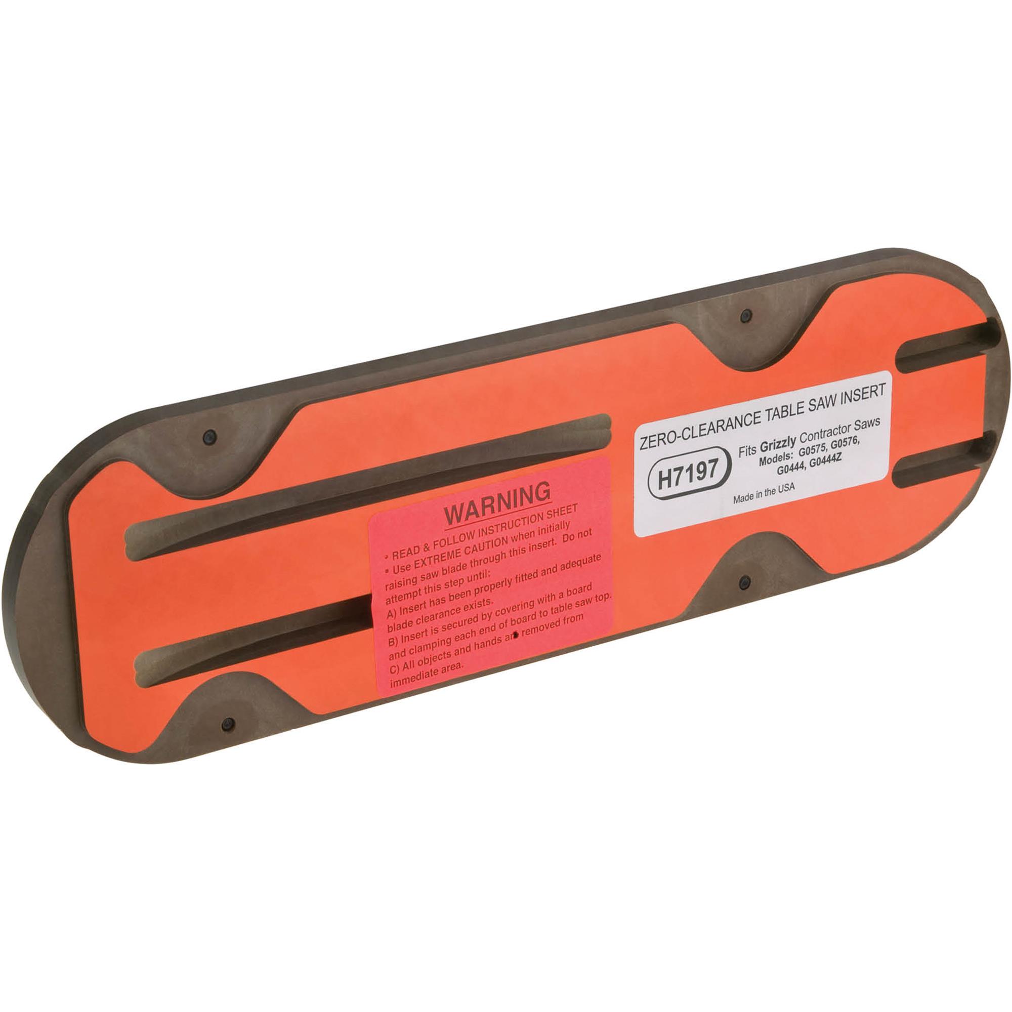 Zero Clearance Table Saw Insert for G0444 & G0444Z Grizzly Industrial