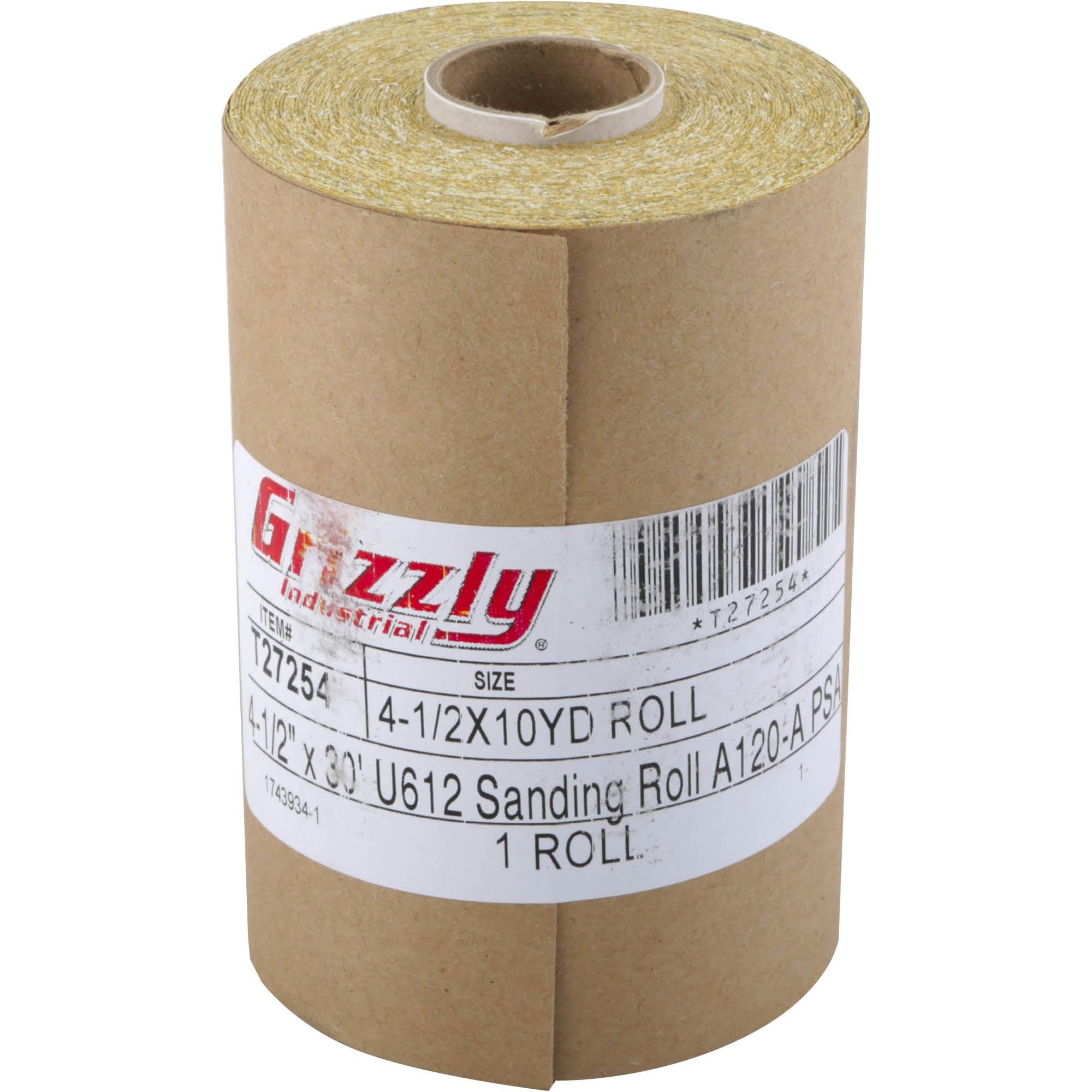 41/2" x 30' U612 A/O Sanding Roll 120A Grit, PSA Grizzly Industrial