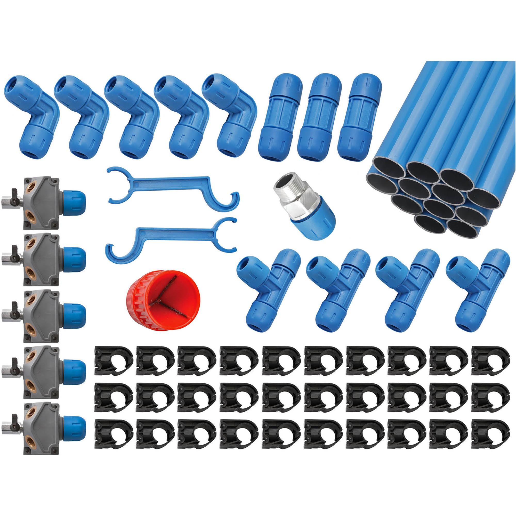 1" x 235' FastPipe Rigid Aluminum Air System with 5 Outlets at