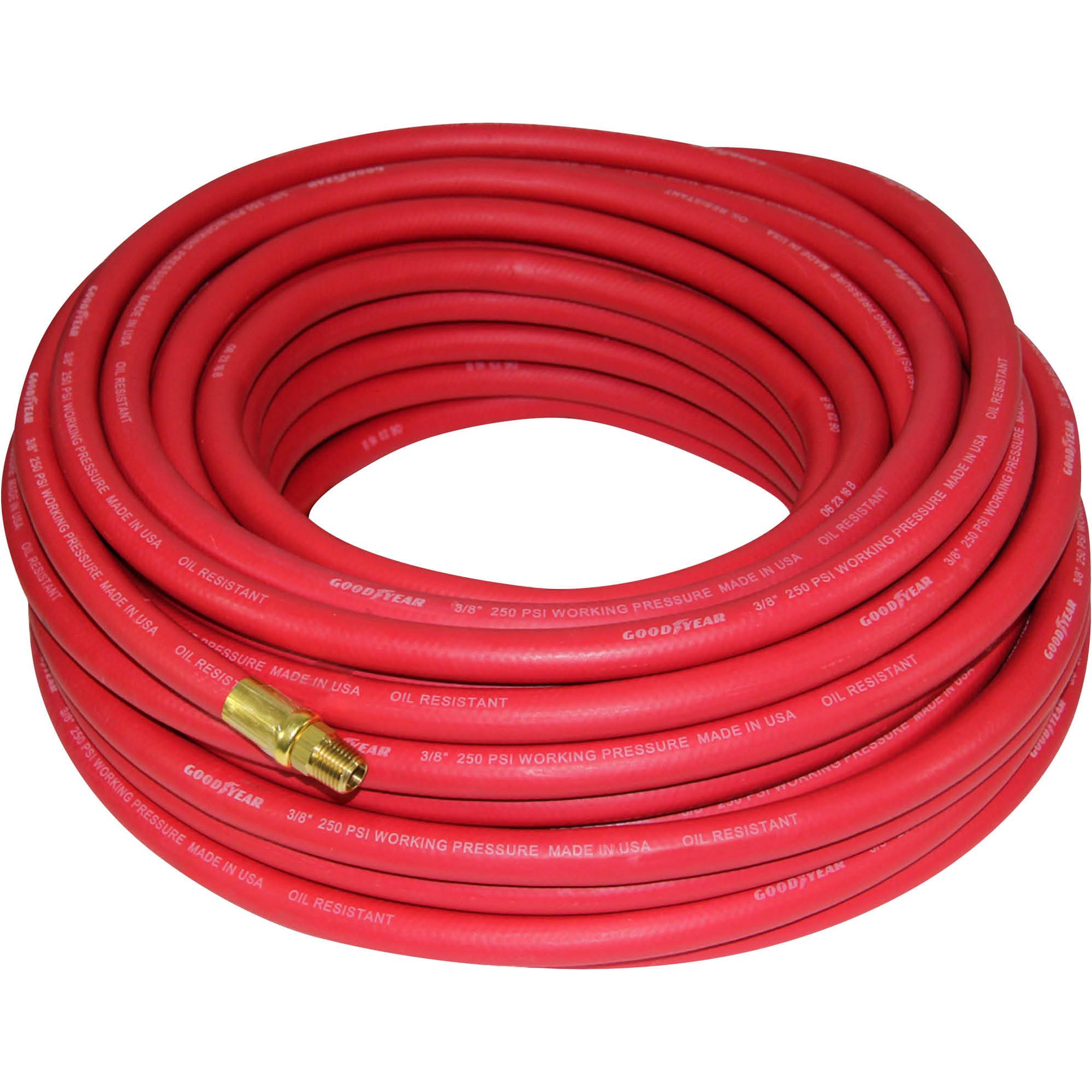 100' x 3/8" Red Goodyear Rubber Air Hose at