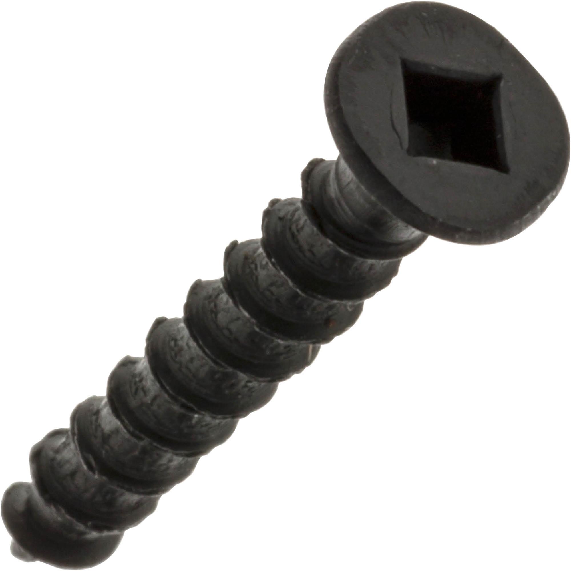 6 x 1" 1 Bit Black Square Drive Deep Thread Flat Head Particle Board Screw, 100 pc. Grizzly