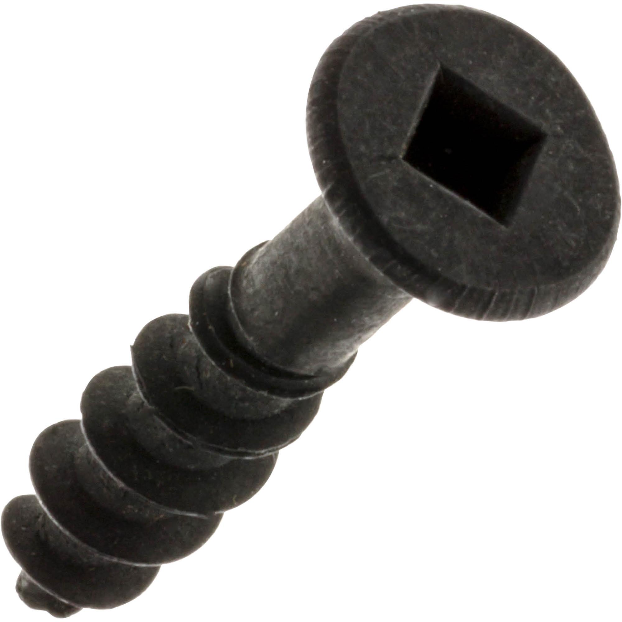 10 x 1" 2 Bit Black Square Drive Deep Thread Flat Head Particle Board Screw, 100 pc. Grizzly