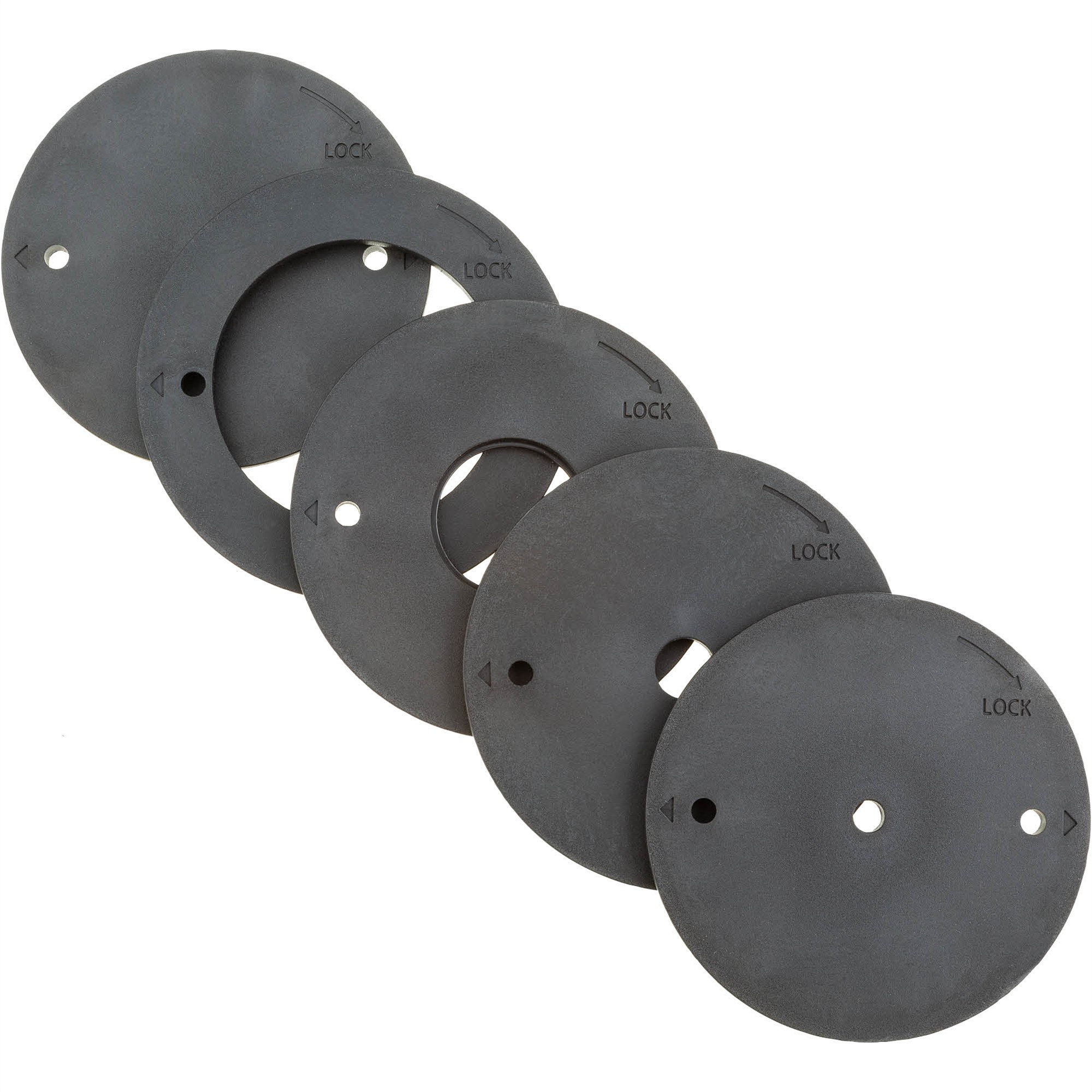 Router Table Insert Ring Set 5 Pcs. Grizzly Industrial