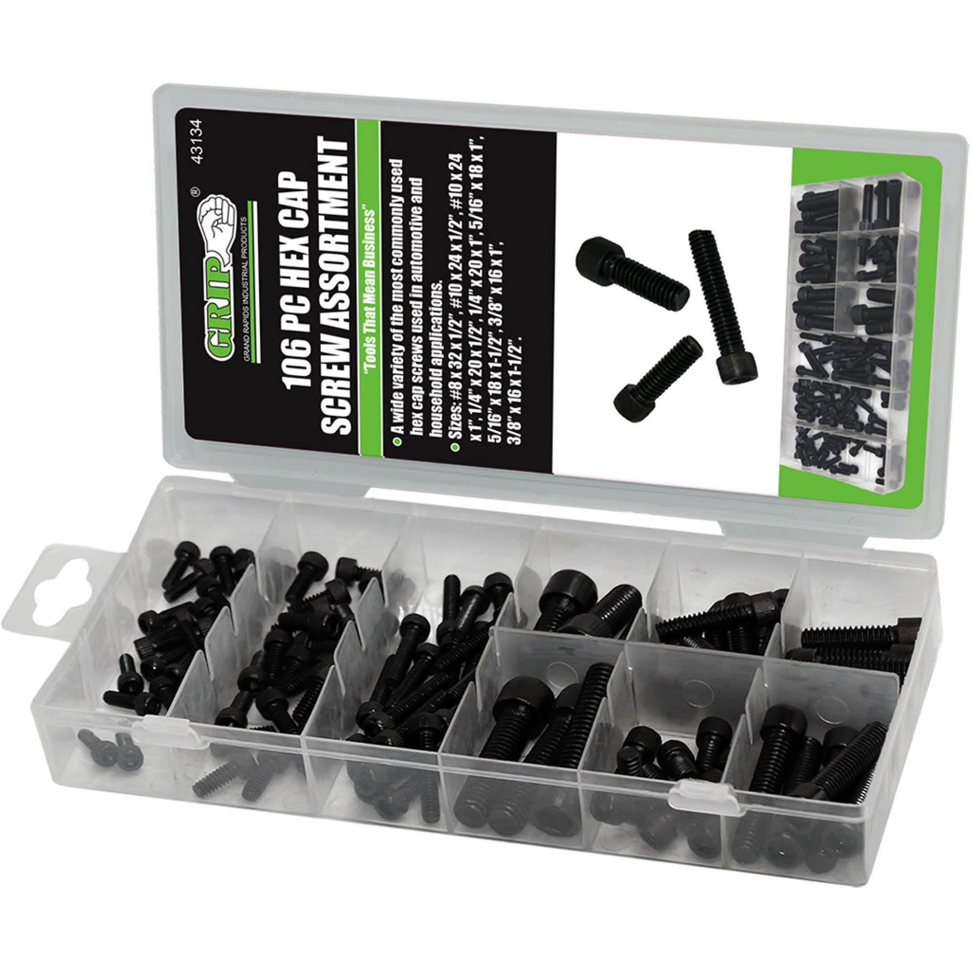106 Piece Hex Cap Screw Assortment Grizzly Industrial