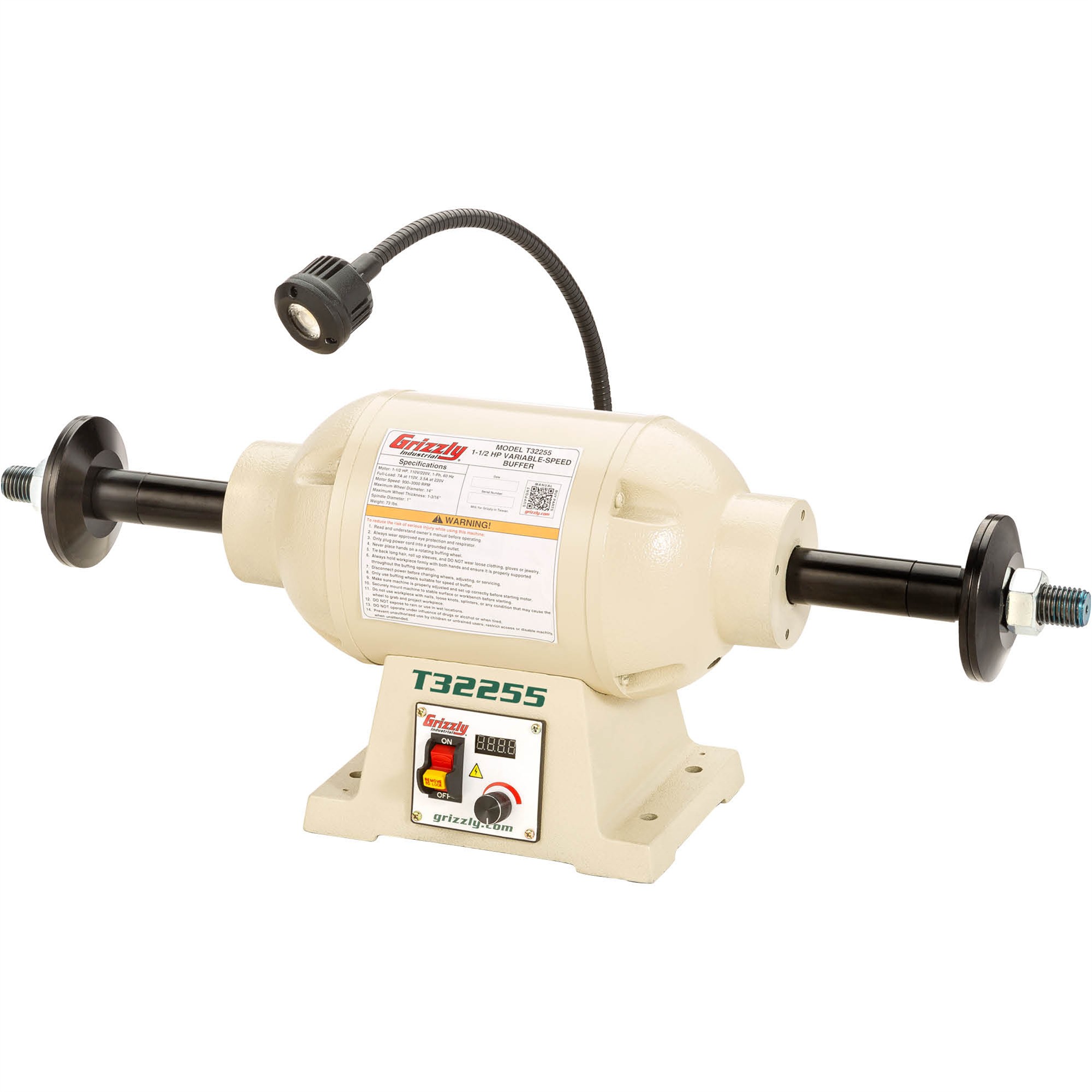 11/2 HP VariableSpeed Buffer Grizzly Industrial