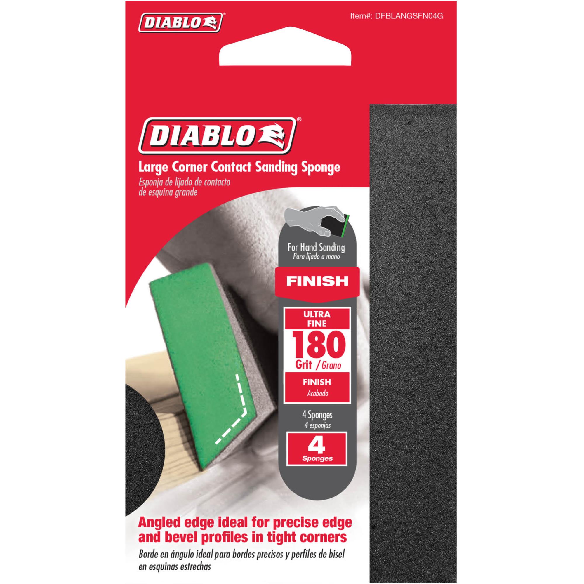 Corner Contact 180Grit (Ultra Fine) Sanding Sponge 4 Pk Grizzly