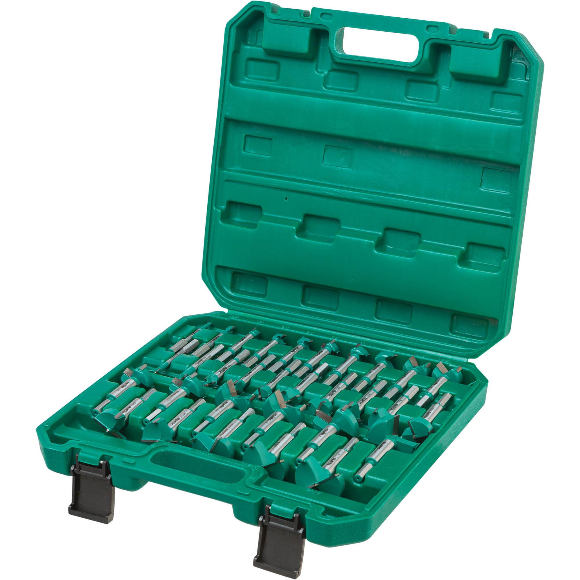 31 Pc. Tungsten Carbide Hex Shank Forstner Bit Set, 1/4" 21/8