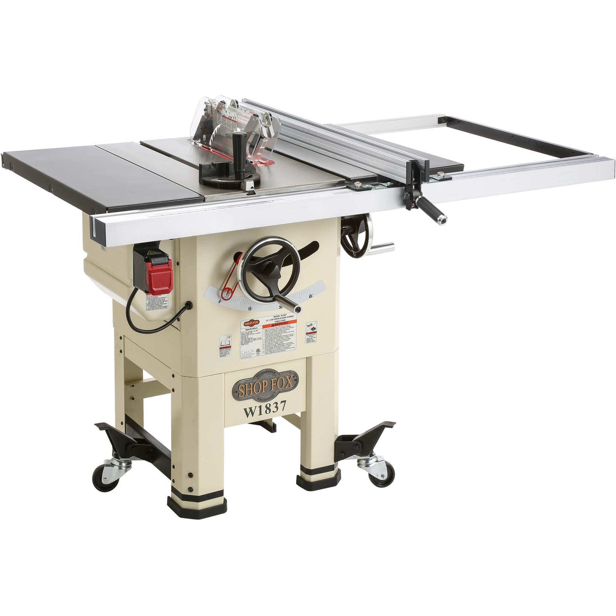 10" 2 HP Open Stand Hybrid Table Saw at