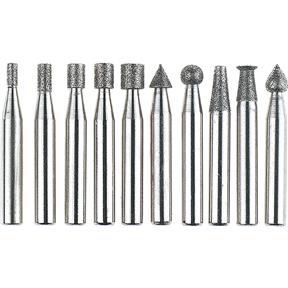 Diamond Burr, 10 pc. Set 1/4" Shank