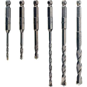 Hex Shank Hammer Drill Bits - 6 pc. Set