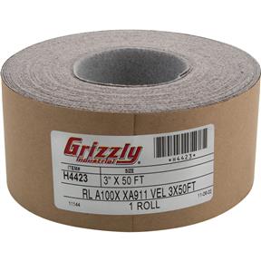 3" x 50' A/O Sanding Roll 100 Grit, H&L