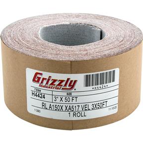 3" x 50' A/O Sanding Roll 150 Grit, H&L