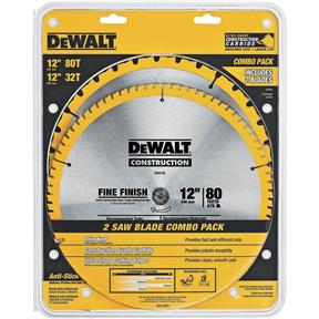 12" x 1" 32T, 80T Construction Combo Blades, 2 pk.