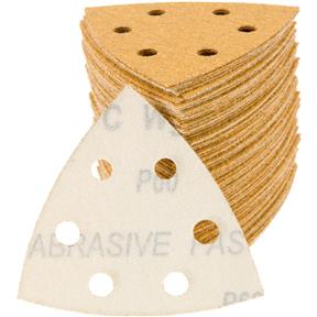 A/O Sandpaper Triangle, 60 Grit H&L 6 Hole, 100 pk.