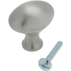 Satin Chrome Knob Oblong