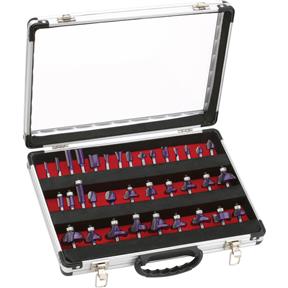Router Bit 35 Pc. Set In Aluminum Case, 1/4" Shank